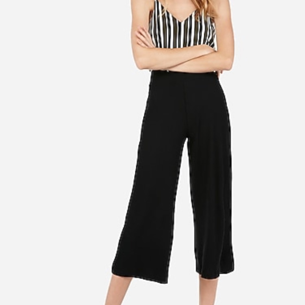 High waisted cropped trouser pant